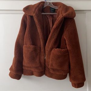 Dark brown teddy coat